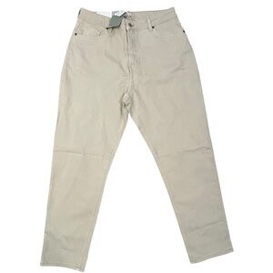 H&M Women’s High Waist Mom Jeans Light Beige Comfort Stretch NWT 14 Recycled